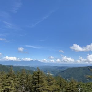 大展望台三峰茶屋＠ビーナスラインの浅間山眺望