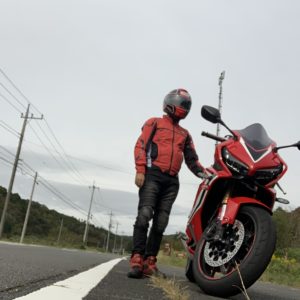 CBR650R＆自撮り＠グリーンふるさとライン