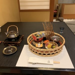 ホテル玉の湯さんの夕食最初の前菜盛り合わせ