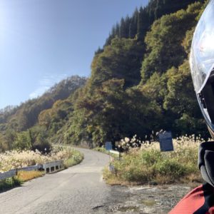 旅情感のある1.5車線が続く小川アルプスライン