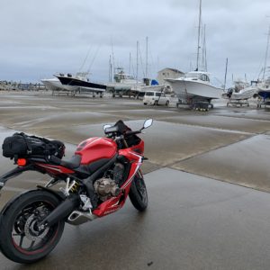 ヨットとCBR650Rのショット@銚子マリーナ