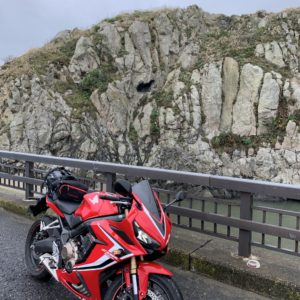 銚子ジオパークの千騎ケ岩にてwithCBR650R