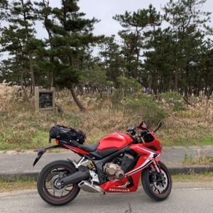 九十九里の風景を遮る保安林withCBR650R