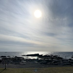 漁港食堂だいぼ敷地から館山海景色を望む