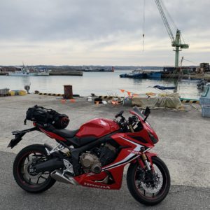 地図に名前の無い漁港にて@館山with CBR650R