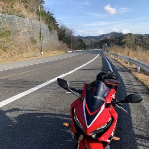 帰路の房総スカイラインにてwith CBR650R