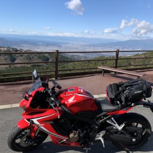 駿河湾も見下ろせる伊豆スカ至極の風景③@西丹那駐車場withCBR650R