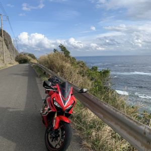 外房・勝浦の海沿いの断崖ロードwith CR650R②