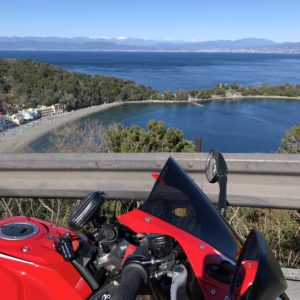 西伊豆大瀬埼手前の展望台with CBR650R
