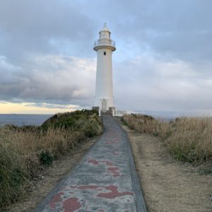 下田・爪木崎灯台に到着間近のポイントにて