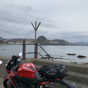鴨川・太海海岸を望むwith CBR650R