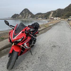 安房・岩井海岸にてwith CBR650R