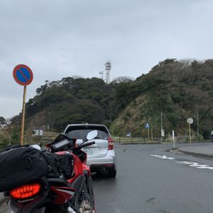 観音崎公園手前にてwith CBR650R