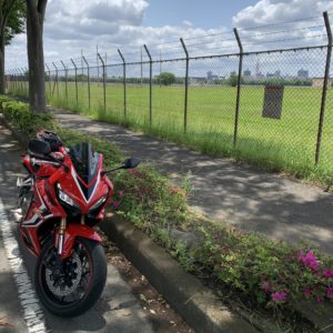 米軍所沢通信基地の東側の並木道にてwith CBR650R②