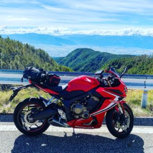 美ヶ原公園沖線の復路にてwith CBR650R②