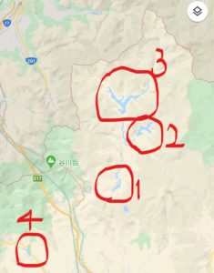 群馬最北4ダム湖巡りMap