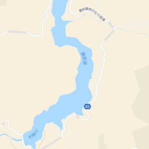 利根川なのか、藤原湖なのか不明なGooglemap