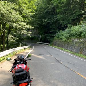 夏の緑であふれる奥利根ゆけむり街道を走るCBR650R