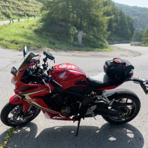 チェリーパークラインのヘアピンコーナーにてwith CBR650R