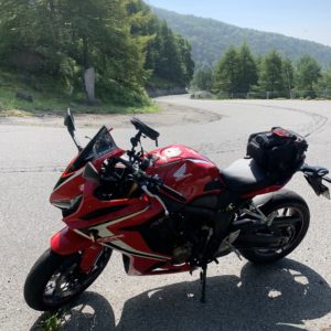 チェリーパークラインのヘアピンコーナーにてwith CBR650R(後)