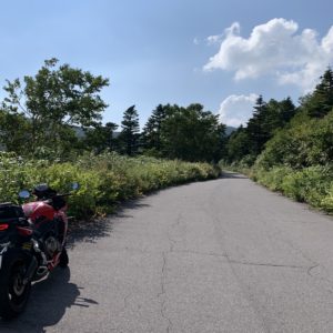 上信スカイラインの一気に視界が抜けたポイントにてwith CBR650R②
