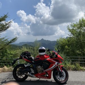 二度上峠にて山岳viewを望むwith CBR650R