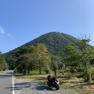 榛名公園にて榛名富士とのコラボショットwith CBR650R
