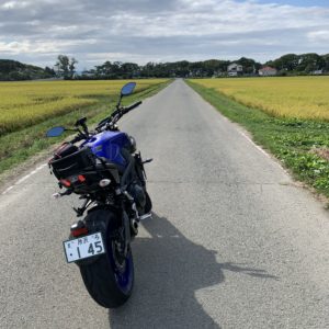 猪苗代湖東エリア内陸の黄金色風景with MT-09 ③