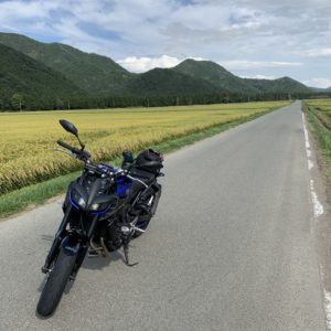 猪苗代湖東エリア内陸の黄金色風景with MT-09 ②