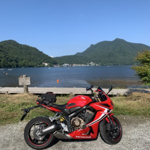 榛名湖との記念ショットwith CBR650R