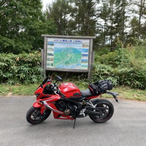 御嶽山への登山マップにてwith CBR650R