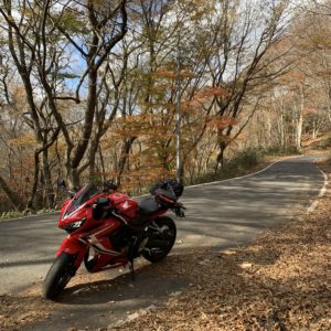 花園渓谷を走る秋色ゴールデンルートr27にてwith CBR650R⑦
