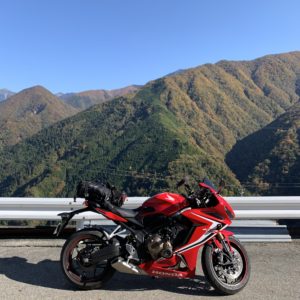 下栗の里から南アルプスを眺めるwith CBR650R