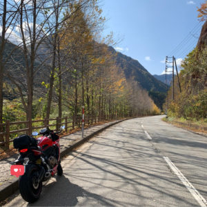 秋を通り越し冬の風景？が続くr475にてwith CBR650R