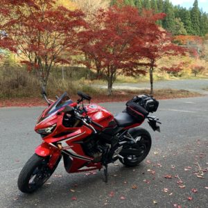 奥久慈・花園渓谷の紅葉とCBR650R