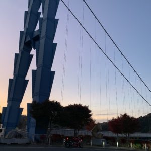 サンセット直前の奥久慈・竜神大吊橋にてwith CBR650R②