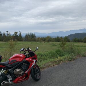 御岳ロープウェイ付近の御岳ブルーラインにて