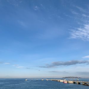 渚の駅・たてやまの展望台から東京湾の眺め