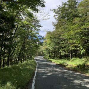 ふじあざみラインの五合目を目指す急坂にて