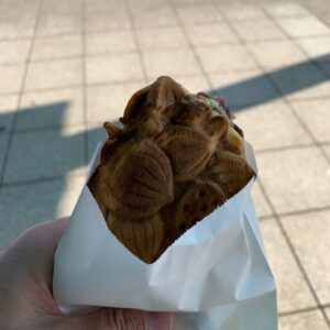 古代蓮の里で蓮焼きを食べる