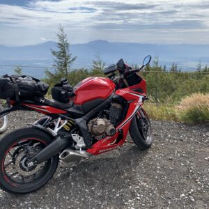 須走口五合目から丹沢山系の眺望with CBR650R