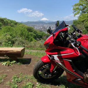 神奈川県秦野市弘法山展望所からの富士山の眺めwith CBR650R②