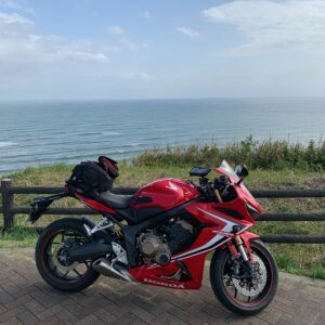 房総半島・外房の飯岡灯台の丘にてwith CBR650R