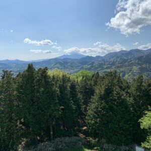 神奈川県秦野市の菜の花台展望台の展望塔からの風景「富士山」