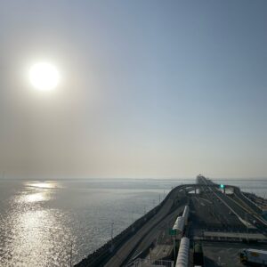 海ほたる5階展望台から房総半島の眺め