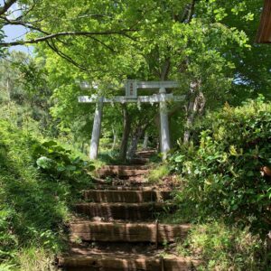 神奈川県二宮町海沿いの高台にある吾妻山公園内の浅間神社の鳥居