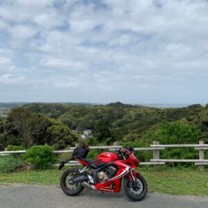 房総半島・外房の太東埼灯台の丘からの眺めwith CBR650R②