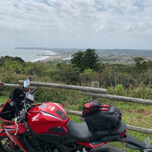 房総半島・外房の太東埼灯台の丘からの眺めwith CBR650R