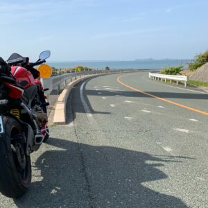 渥美半島西端を走るシーサイドラインのスタート地点にてwith CBR650R