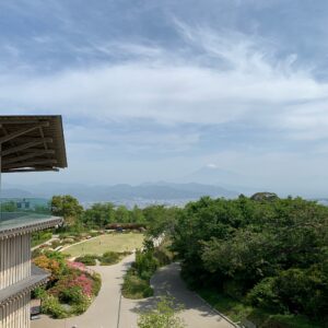 夢テラスの回廊からの富士山の風景